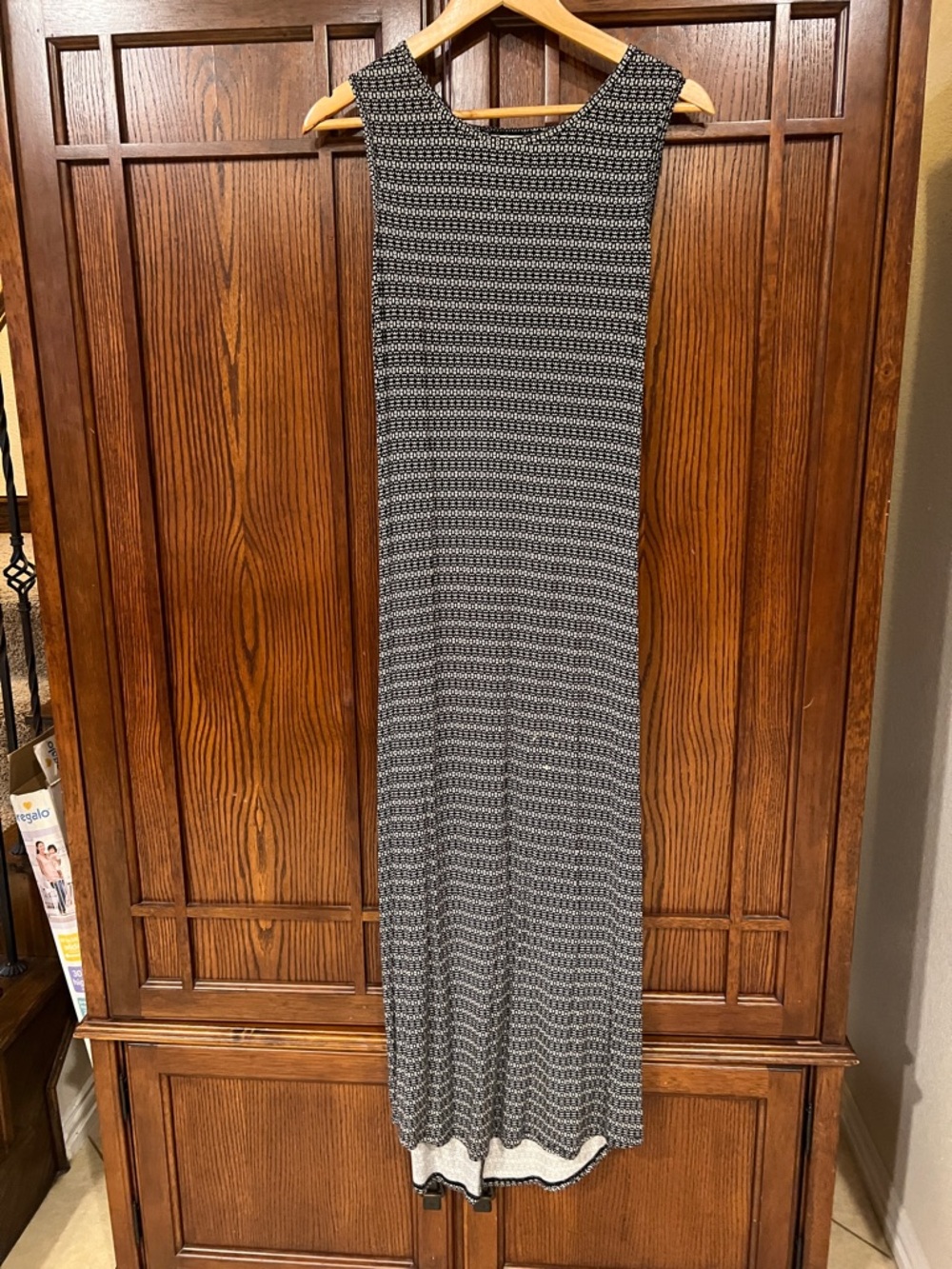 CAbi Gray Striped Sleeveless Asymmetrical Midi Dress size Medium EUC - Picture 5 of 10